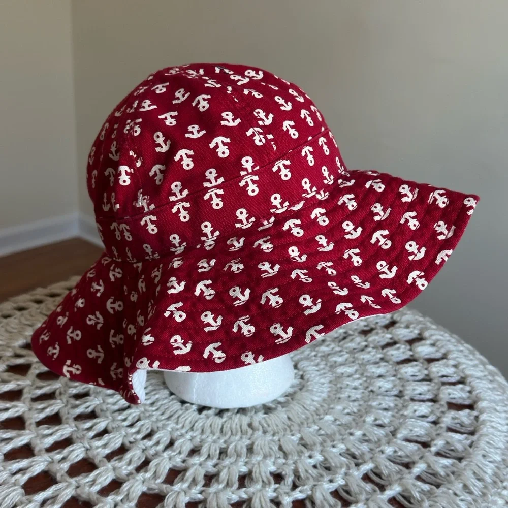 Sperry Top-Sider Bucket Hat Nautical Anchor Sun Hat Fishing Boating Beach OS